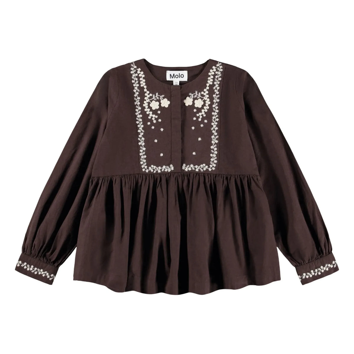 Molo - Rhonda embroidered blouse | Organic cotton | Brown