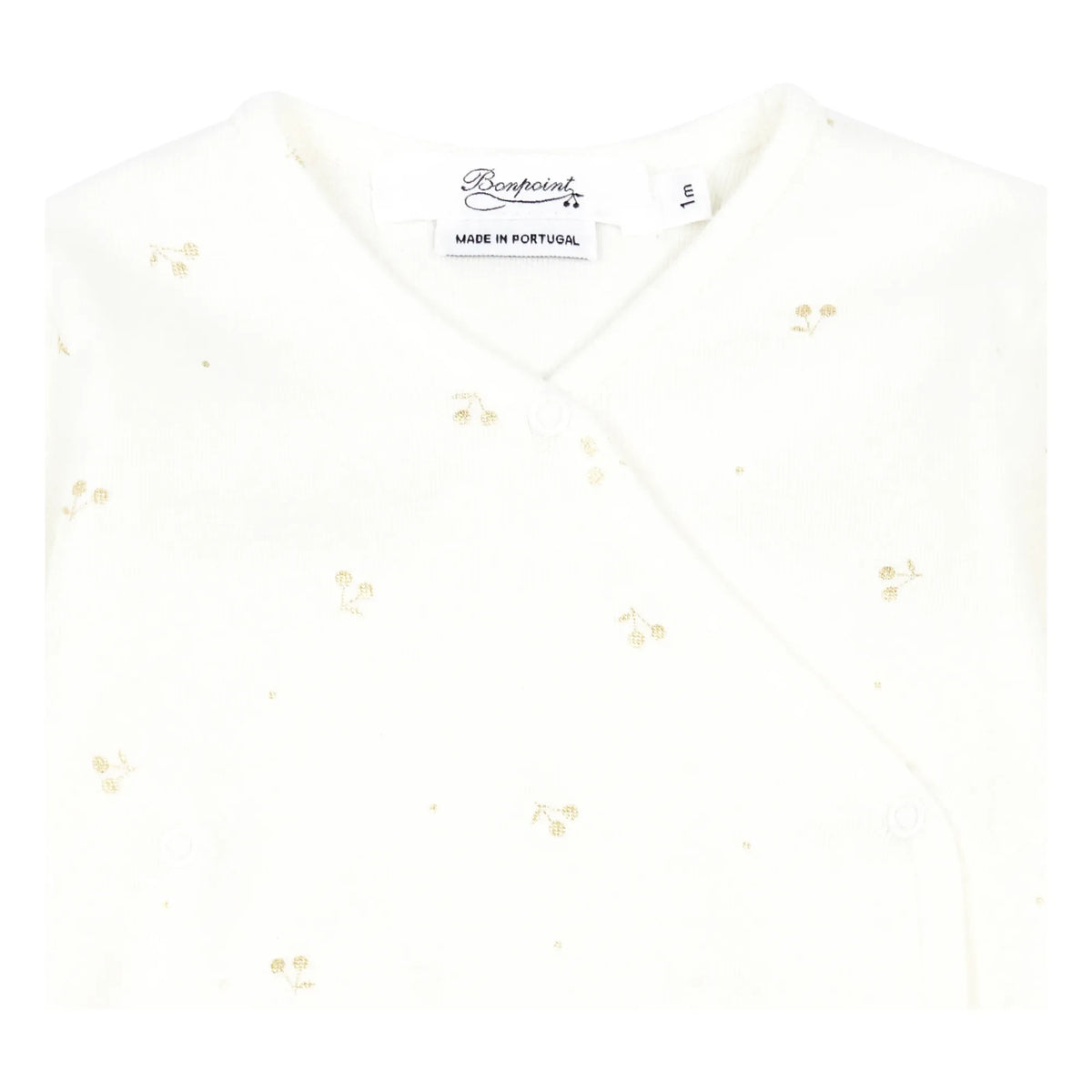 Bonpoint - Cherry Jersey Romper Pajamas | Gold