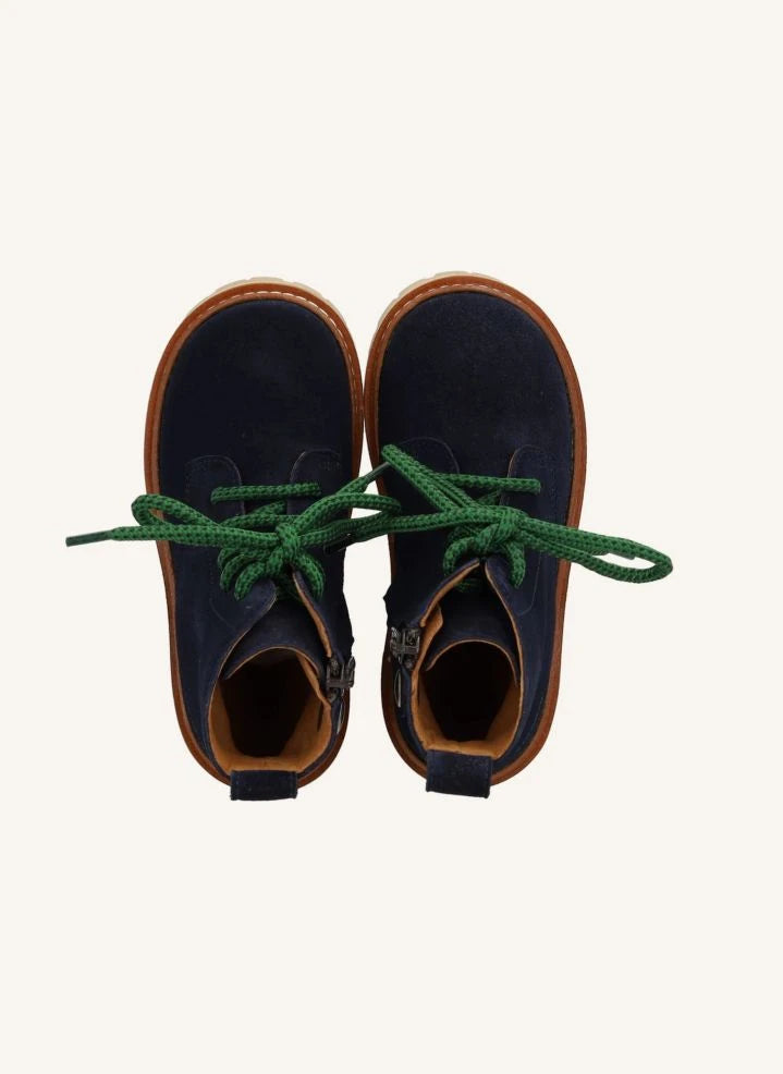 Angulus - Lace-Up Suede Boots | Navy