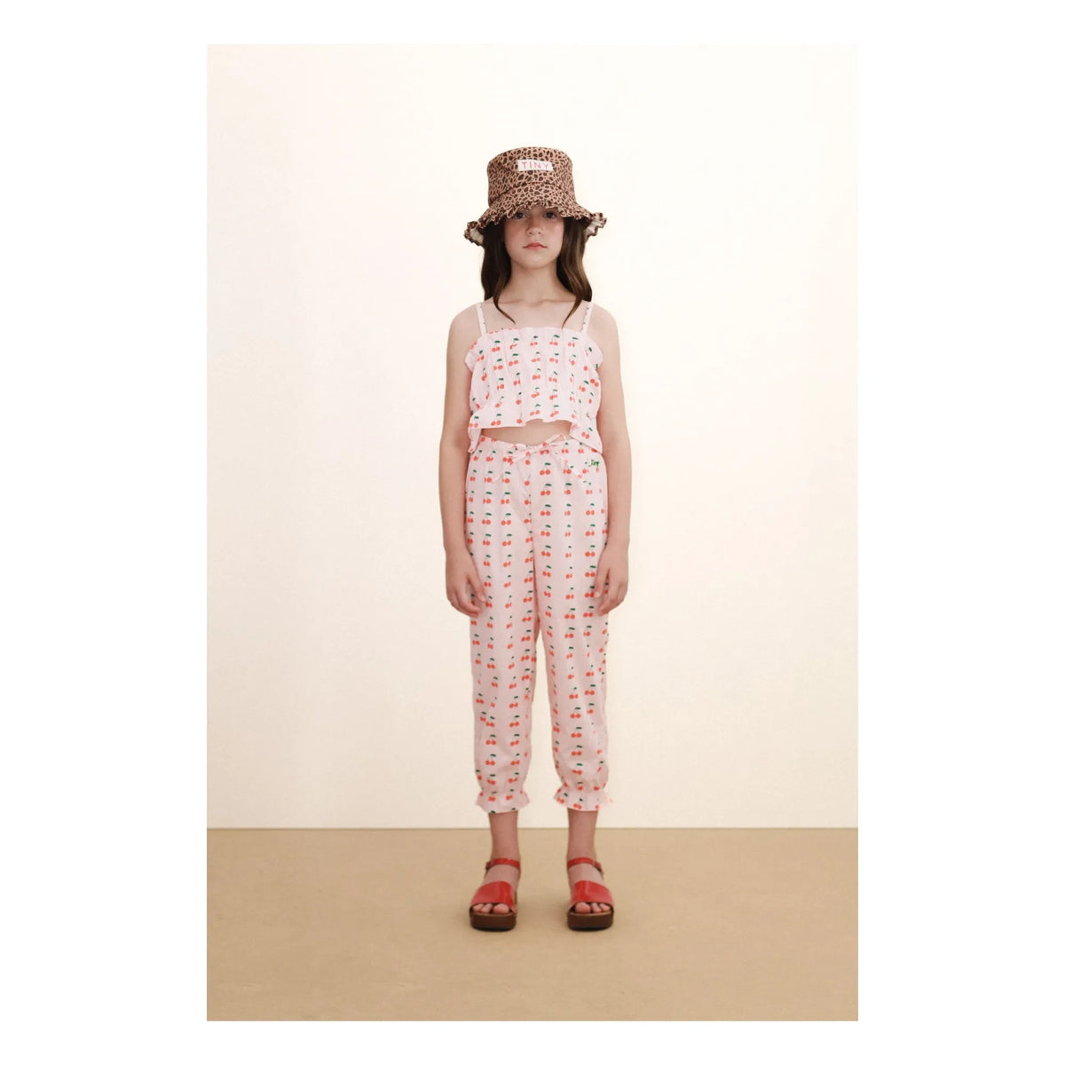 Tinycottons - Cherry Gathered Top | Light Pink