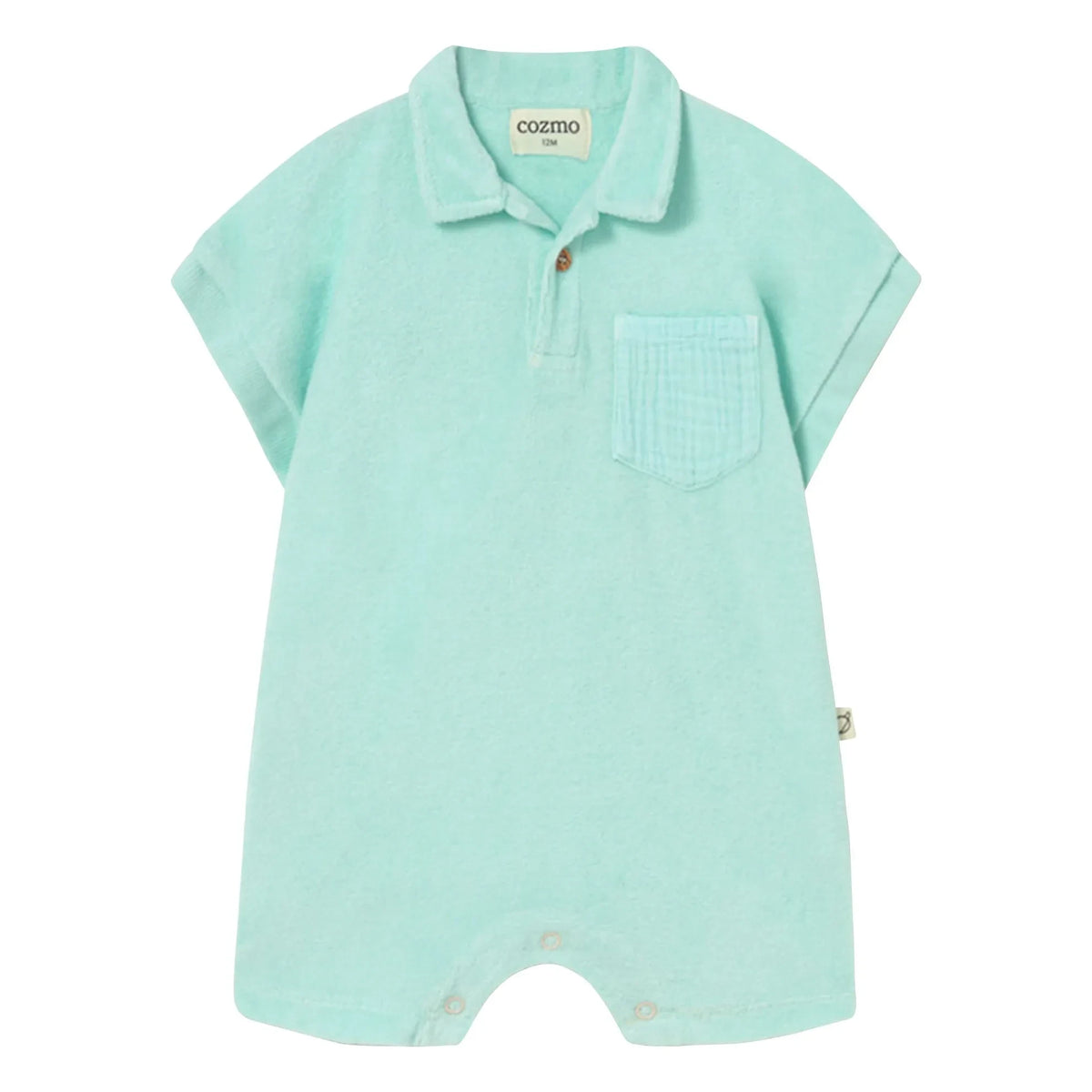 Cozmo - Combishort Jake Towel Fabric | Aqua