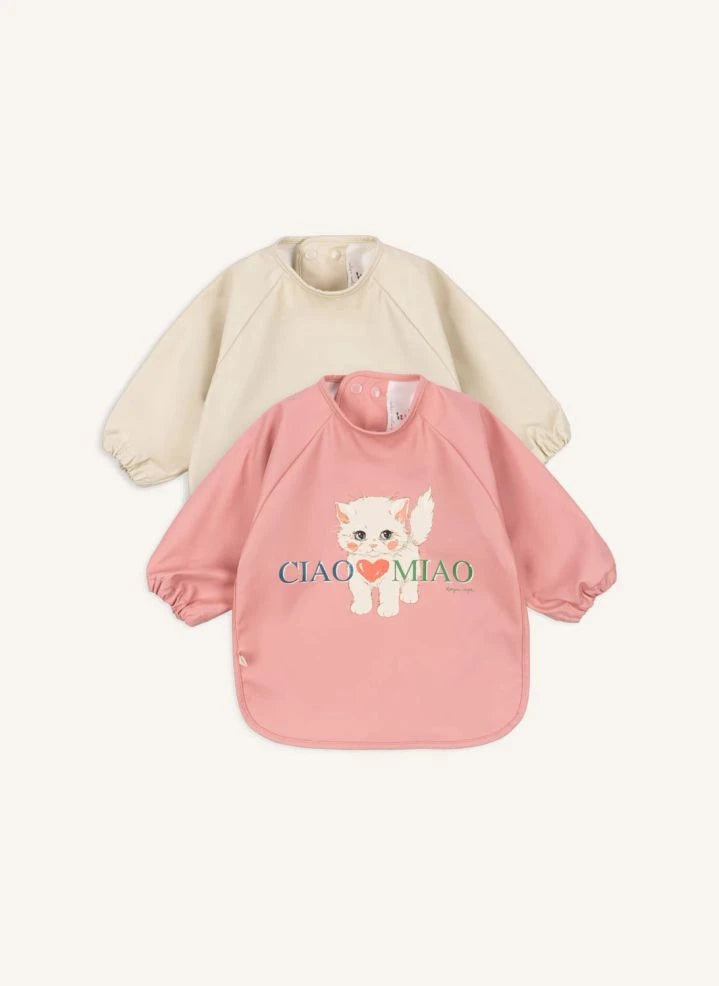 Konges Sløjd - Ciao Miao Sleeve Bibs - 2-piece Set | Pink