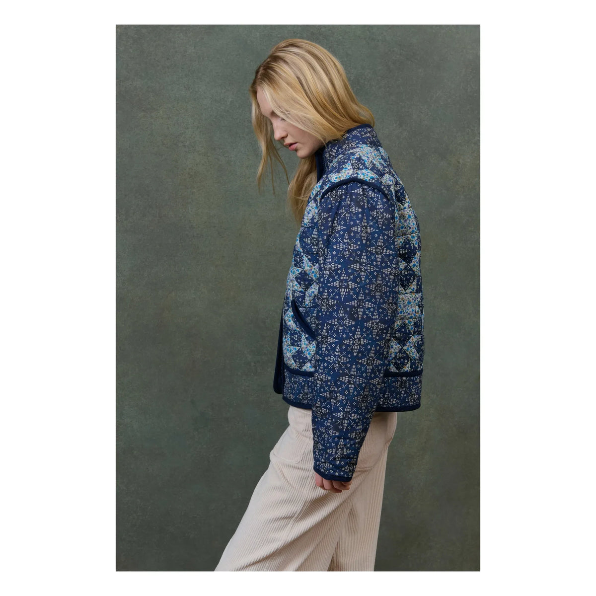 Louise Misha - Omotayo Midnight Star Patchwork Organic Cotton Jacket - Women's Collection | Blue