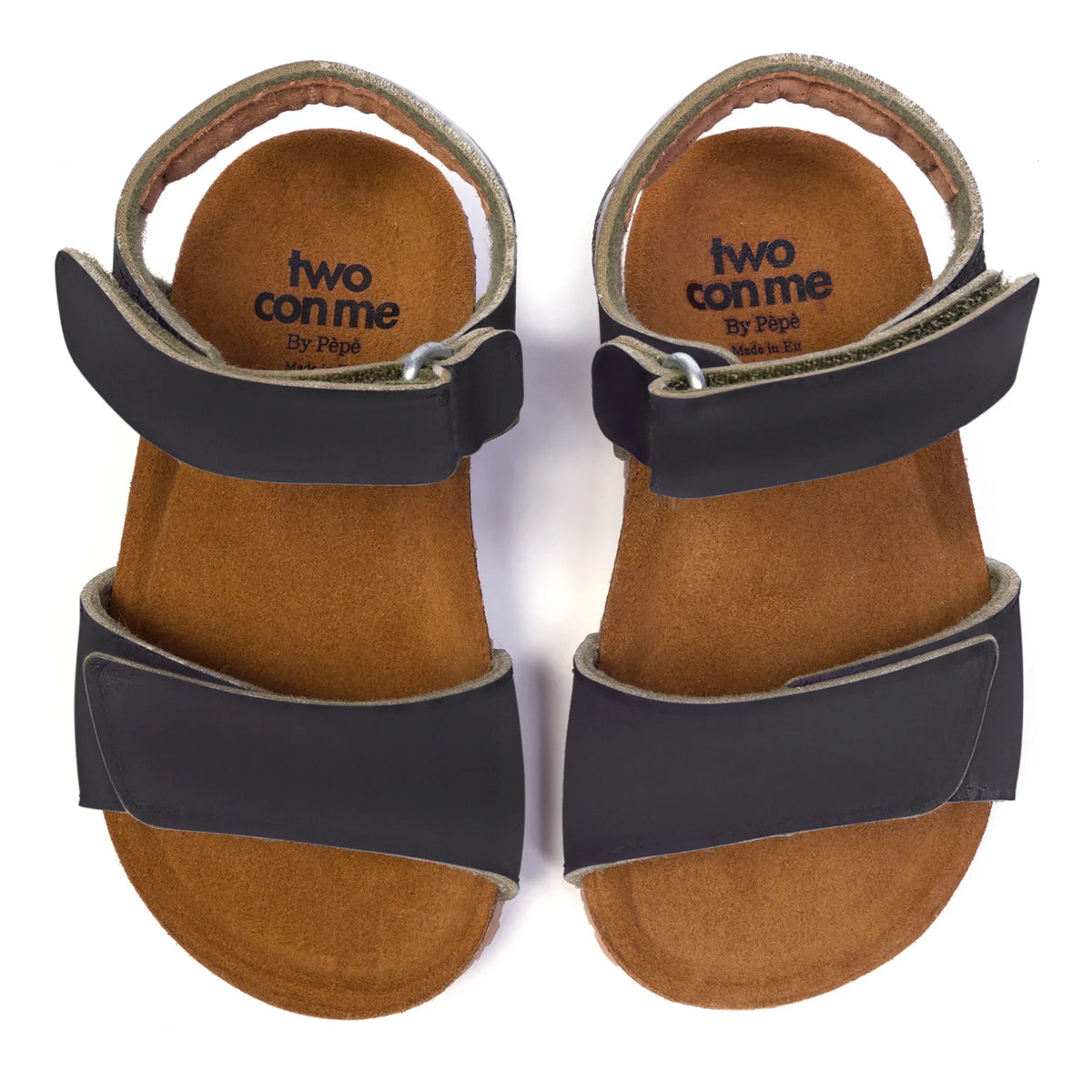 Pèpè - Two Con Me - Velcro Sandals | Black