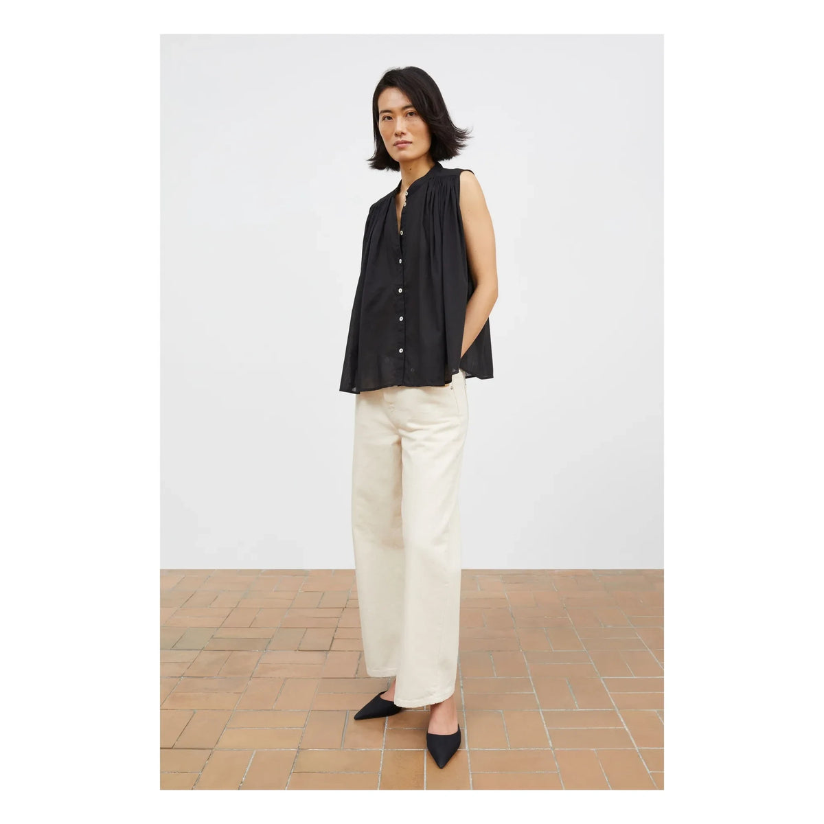 Skall Studio - Louise Organic Cotton Top | Black