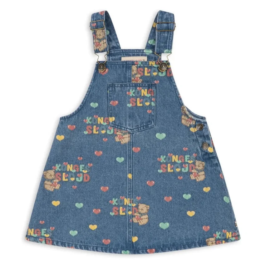 Konges Sløjd - Magot Bear Denim Dress, Organic Cotton | Blue