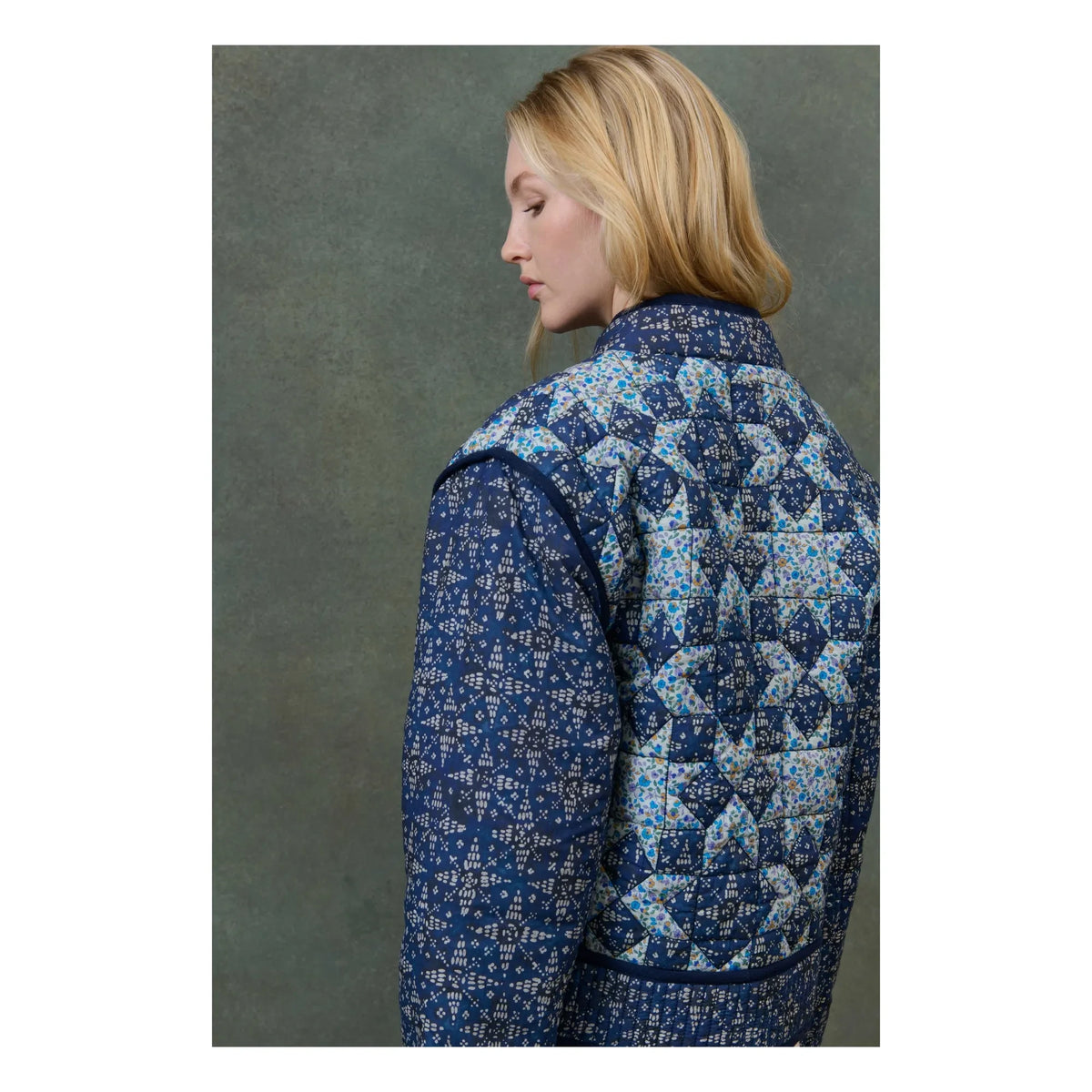 Louise Misha - Omotayo Midnight Star Patchwork Organic Cotton Jacket - Women's Collection | Blue