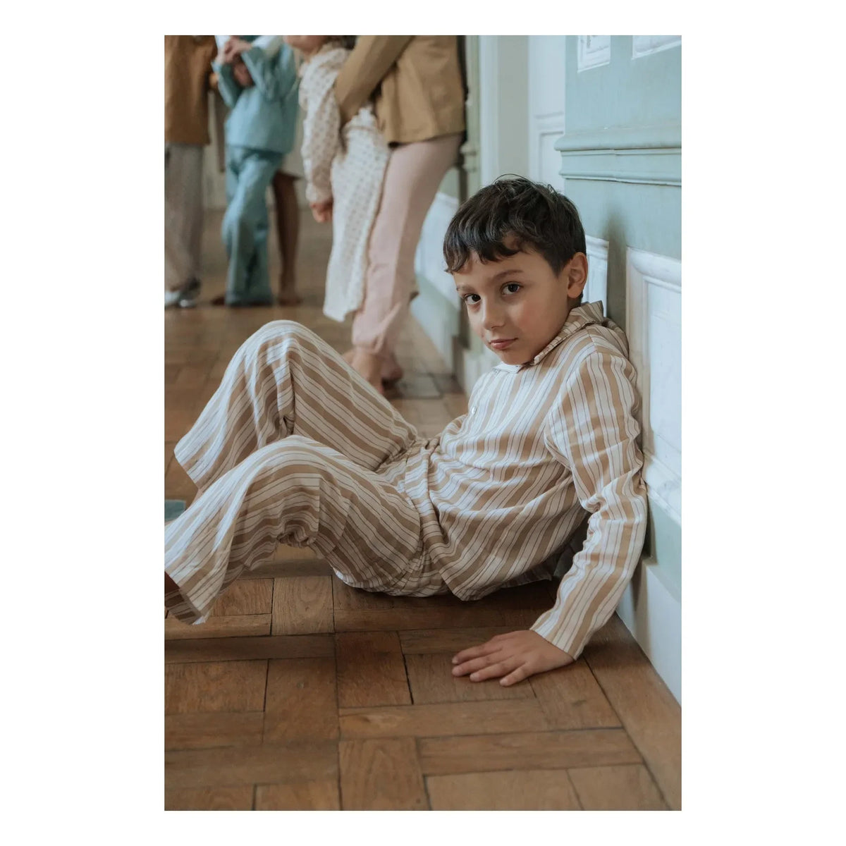 Risu Risu - Navigo Striped Organic Cotton Pajamas | Natural