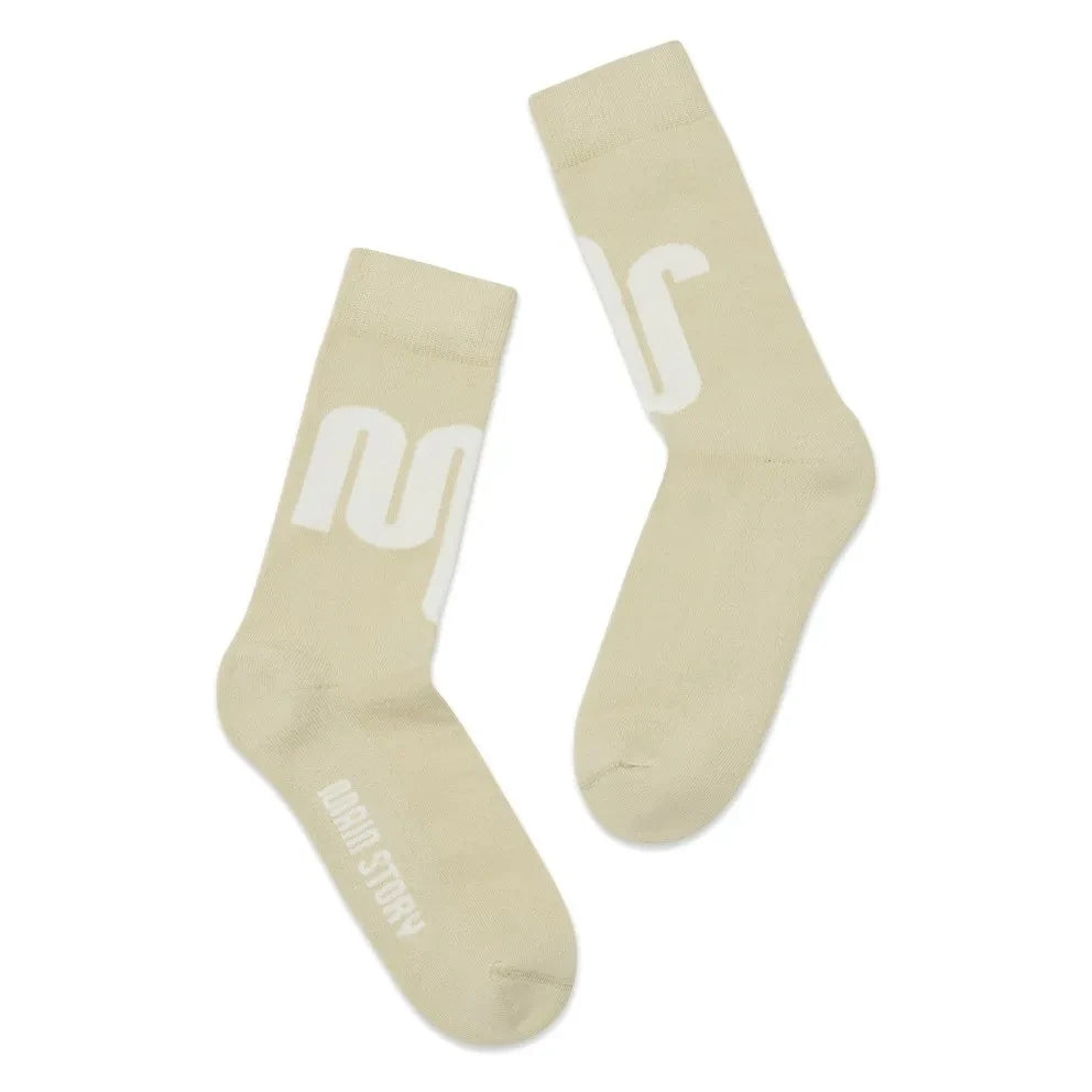 Main Story - Organic Cotton Logo Socks | Cream