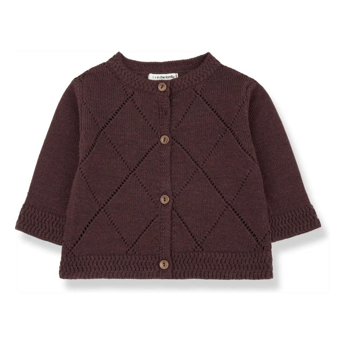 1+ in the family - Nanna Merino Wool Cardigan | Burgundy