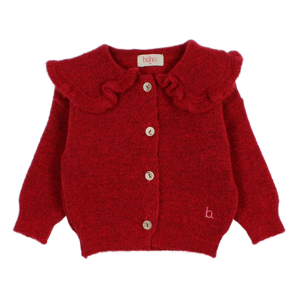 Búho - Girly Bébé Buttoned Claudine Collar Cardigan | Cherry Red