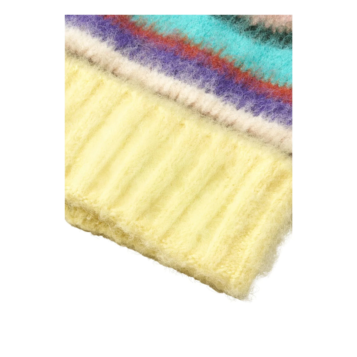 Molo - Striped Black Beret | Pale Yellow