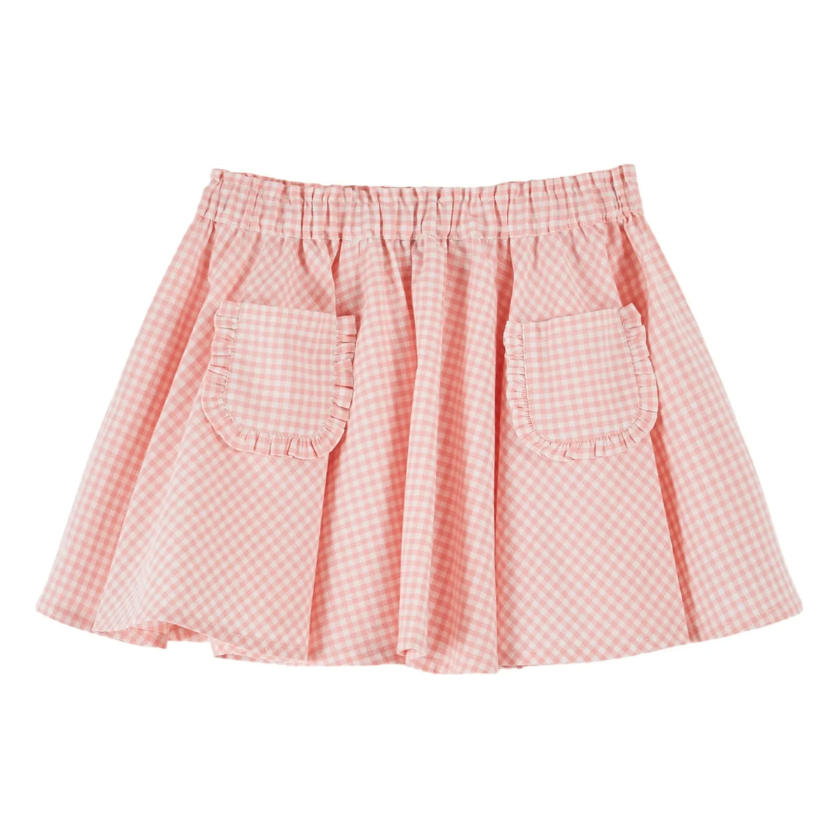 Emile et Ida - Organic Cotton Checkered Skirt | Pink