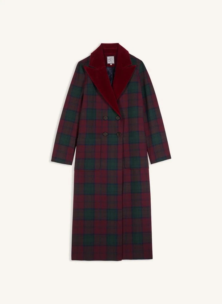 Maria de la Orden - Carreaux César Coat | Burgundy