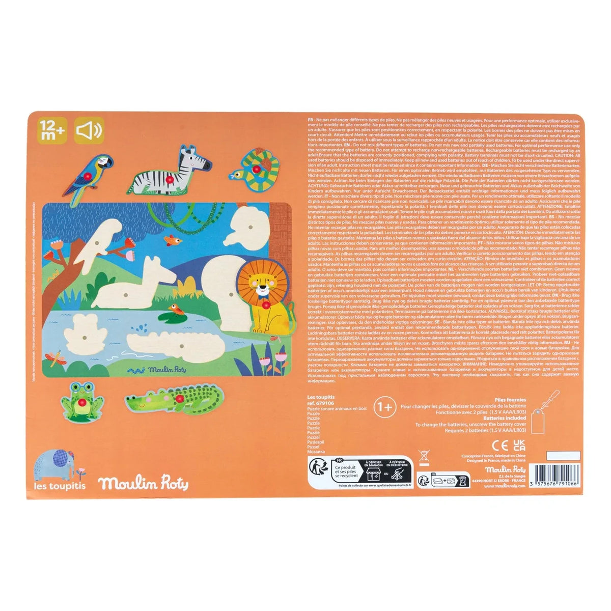 Moulin Roty - Animal Sound Puzzle - Les Toupitis