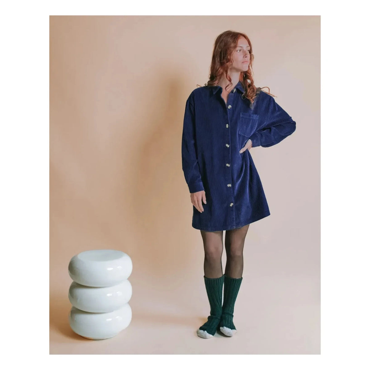 Emile et Ida - Equinoxe Velours dress | Navy