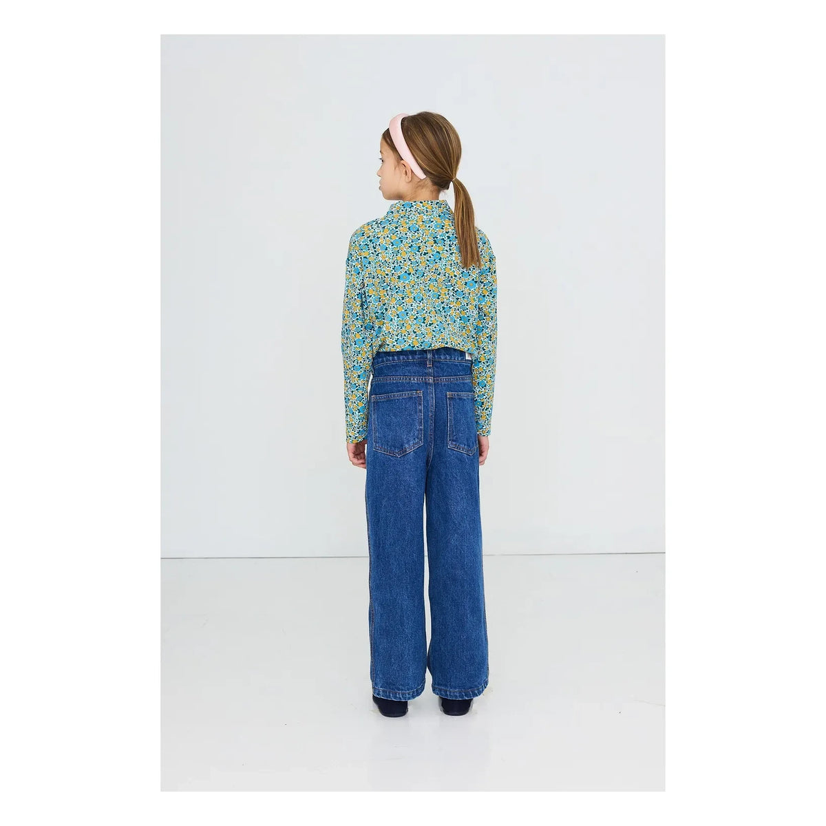 Tinycottons - Organic Cotton Ribbed Striped Turtleneck | Blue