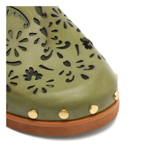 Farm Rio - Anatomically Open Embroidered Leather Mules