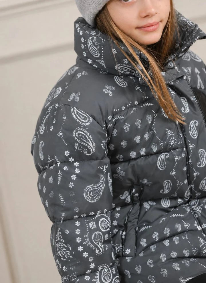 Töastie - Helix Bandana Puffer Jacket Made from Recycled Fibers | Black