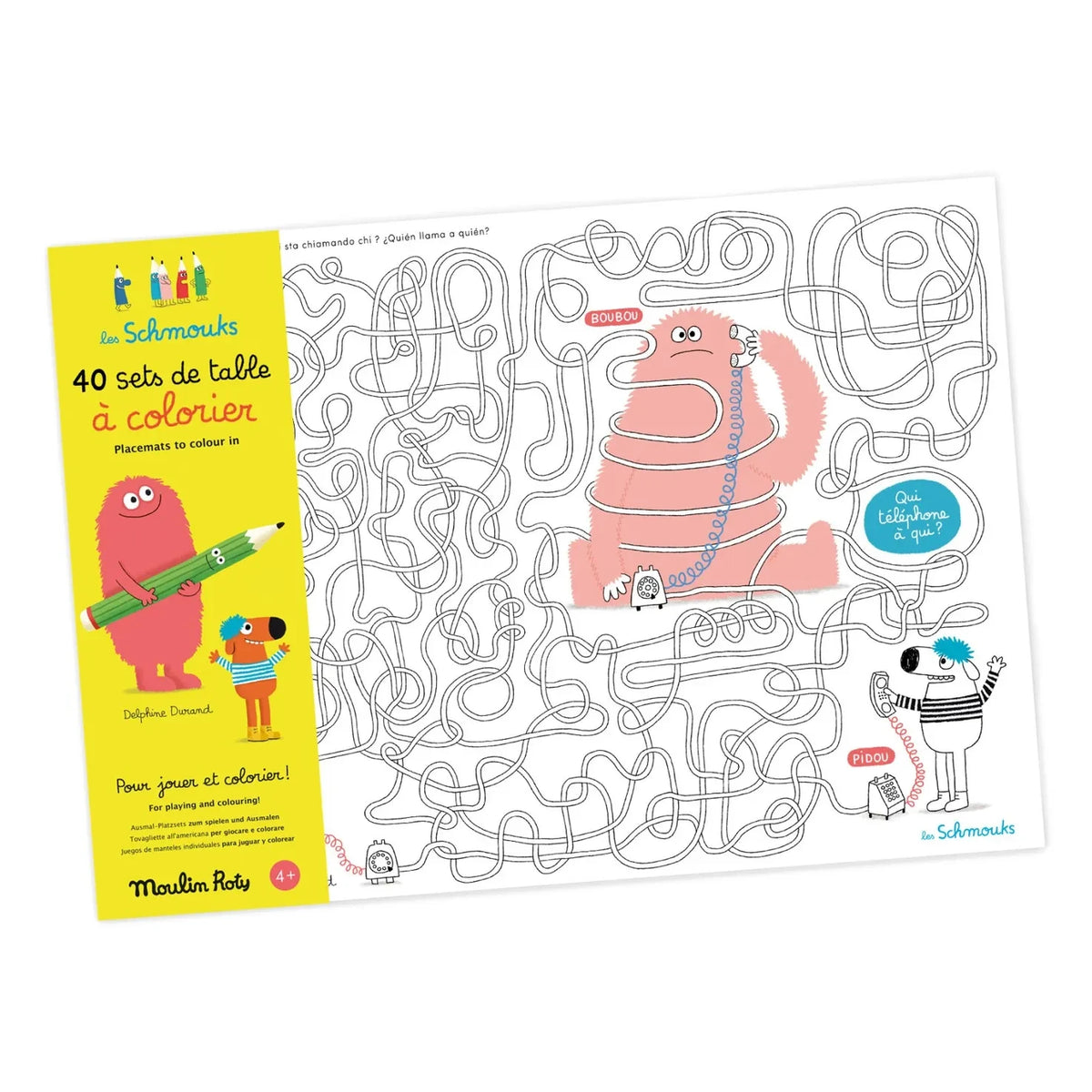 Moulin Roty - 40-piece coloring placemats set - Les Schmouks