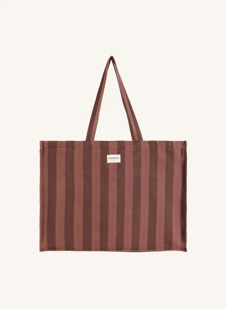 Gabrielle Paris - Saint-Honoré Striped Weekender Bag | Terre cuite