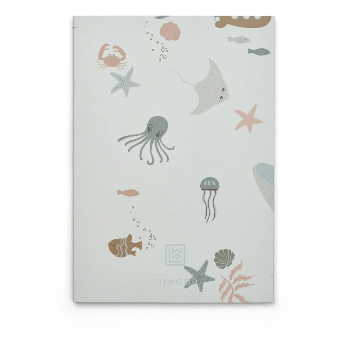 Liewood - A5 Sidney Notebooks - Set of 3 | Sea creatures/Stripe mix