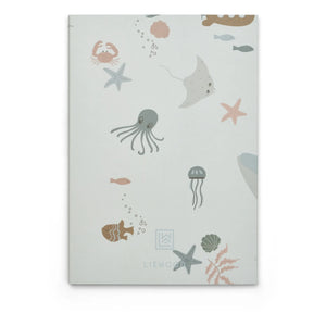 Liewood - A5 Sidney Notebooks - Set of 3 | Sea creatures/Stripe mix