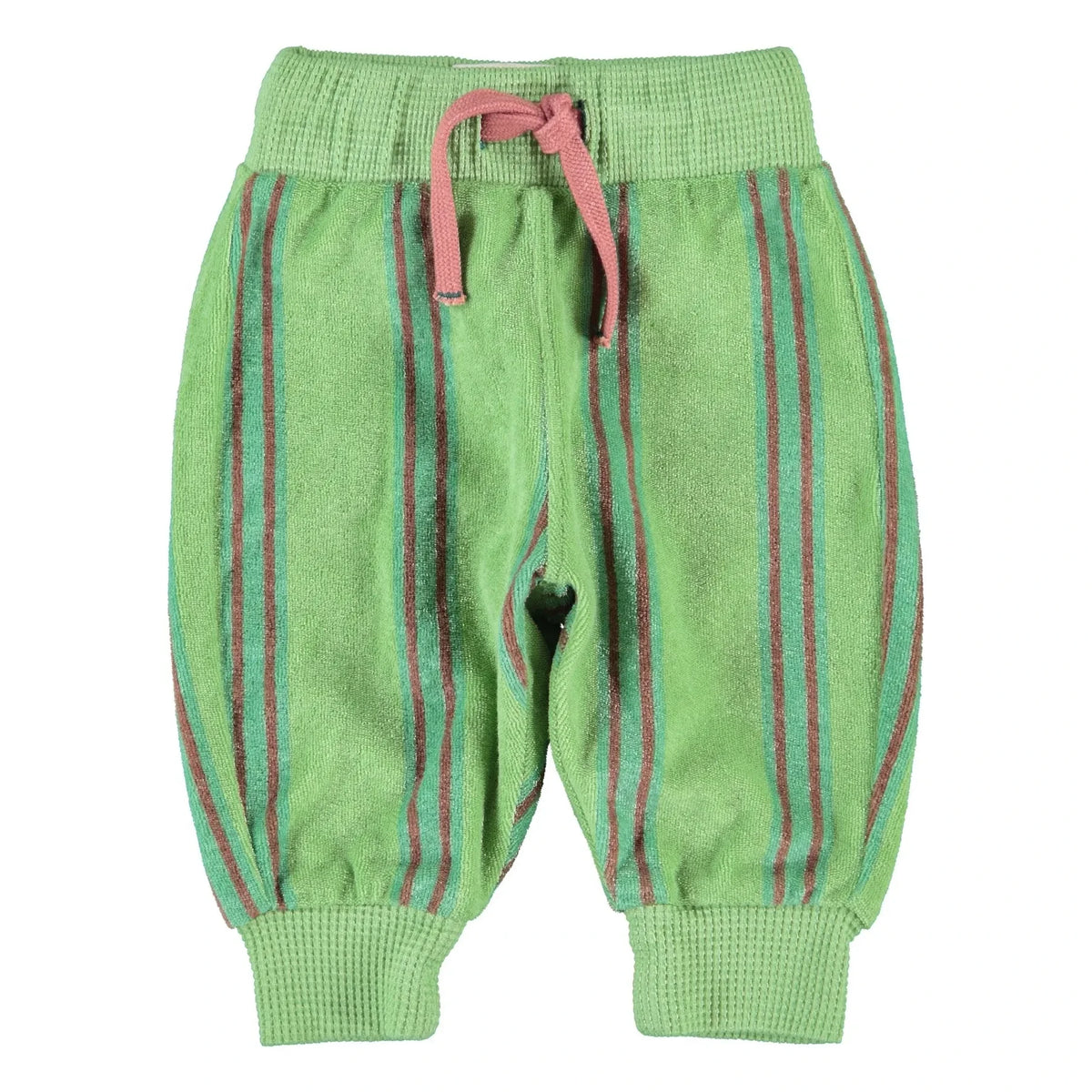 Piupiuchick - Organic Cotton Terry Textured Striped Jogger Trousers | Green