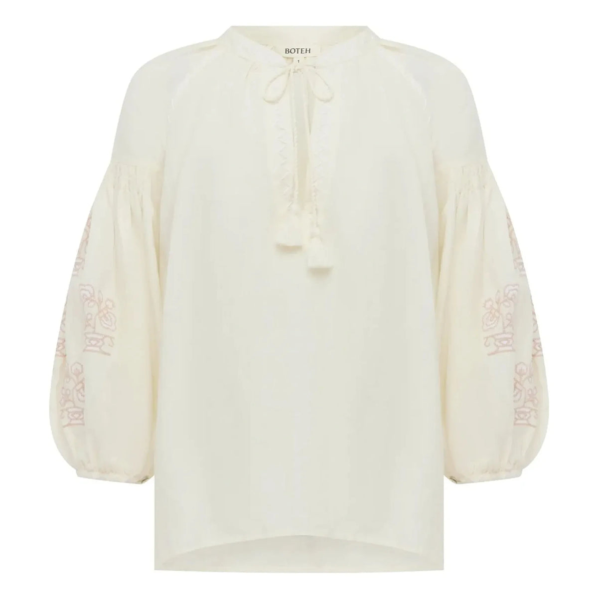 Boteh - Serenia Cotton Ruched Blouse | White