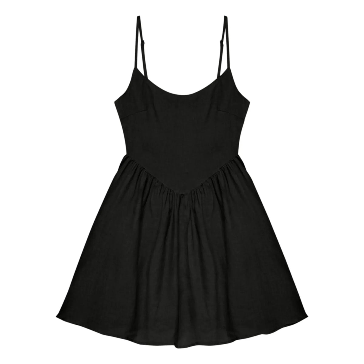 the new society - Hera Linen Dress - Women's Collection | Black