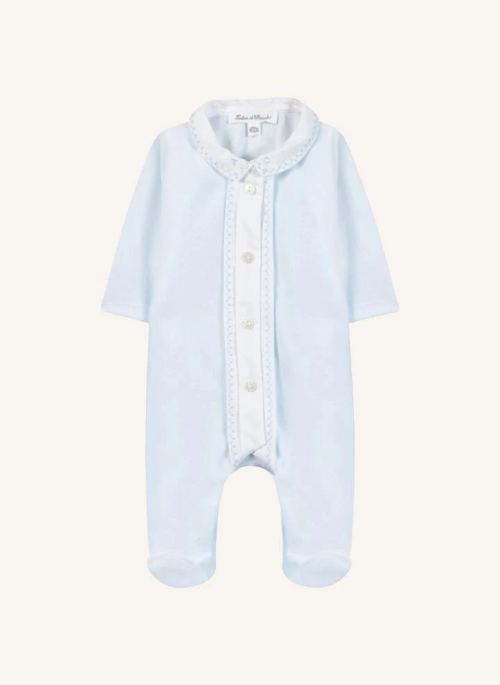 Tartine et Chocolat - Polo-Collar Pajamas | Light Blue