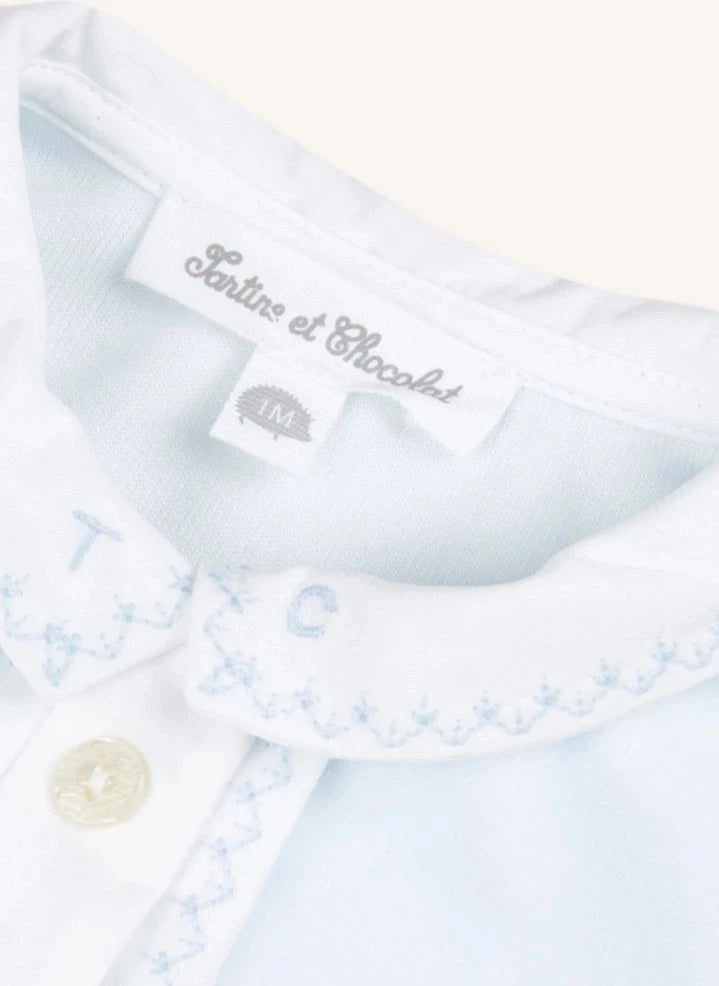 Tartine et Chocolat - Polo-Collar Pajamas | Light Blue
