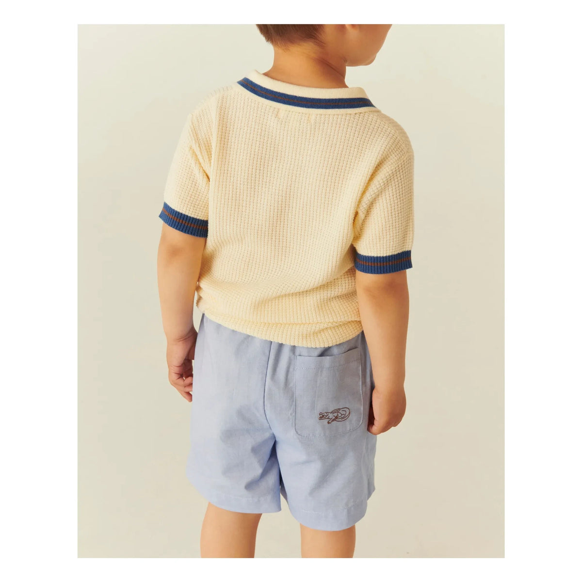 Copenhagen Colors - Fluffy Striped Organic Cotton Polo Shirt | Pale yellow
