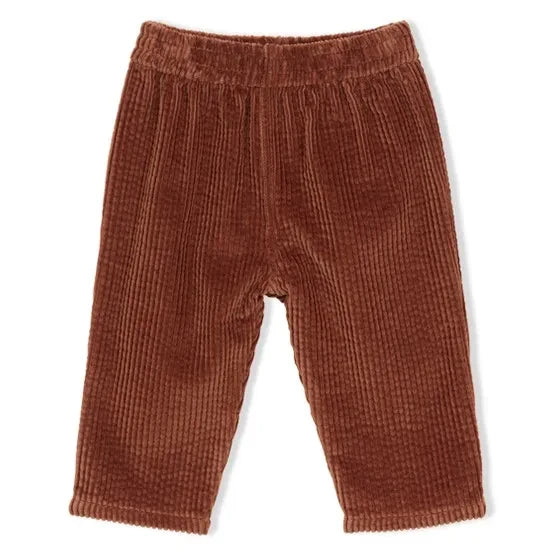 Arsène et Les Pipelettes - Organic Cotton Ribbed Velvet Baby Pants | Brown