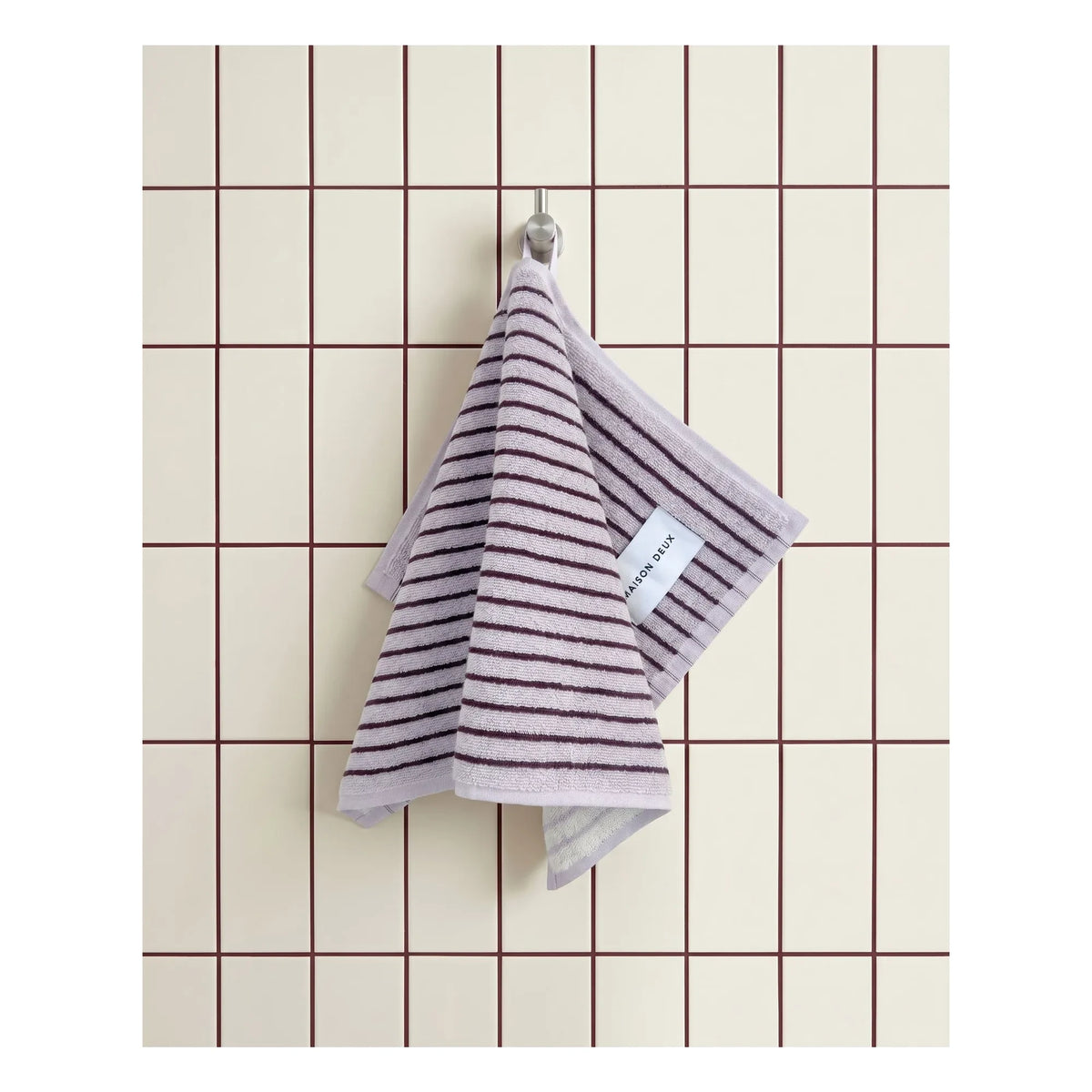 Maison Deux - Striped bath towel | Lilac