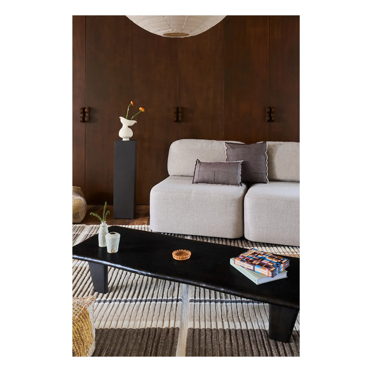 Lorena Canals - Square Striped Pillow | Coffee