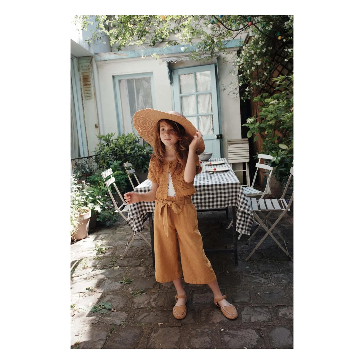 Emile et Ida - Crochet Short-Sleeve Vest | Mustard