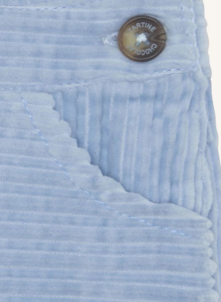 Tartine et Chocolat - Velvet overalls | Sky blue