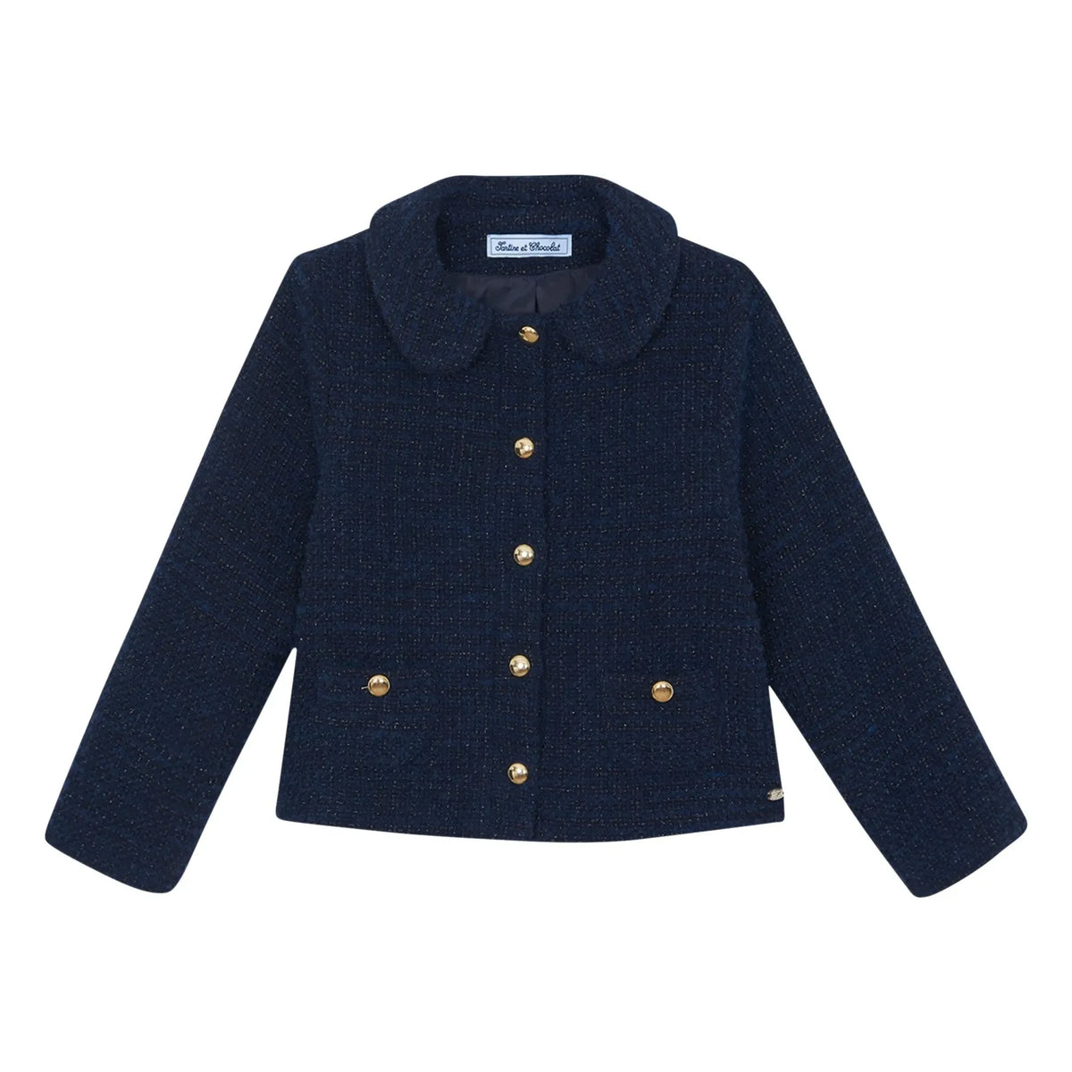 Tartine et Chocolat - Tweed Collar Jacket | Navy Blue