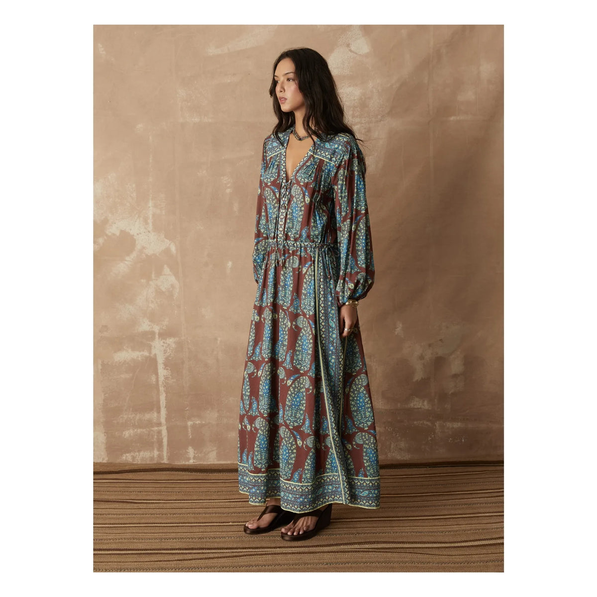 Boteh - Calico Cotton Smock Dress | Chocolate