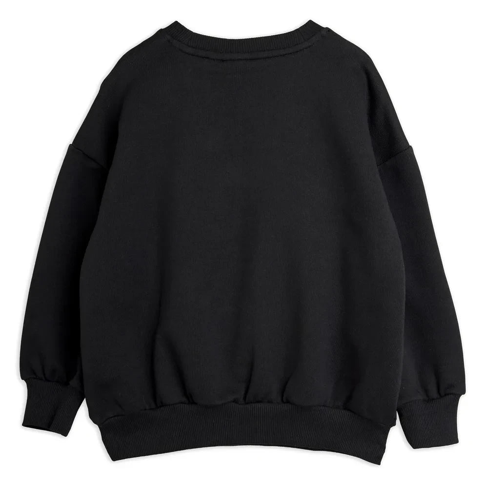Mini Rodini - Striped Mouse Sweatshirt Organic Cotton | Black