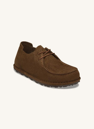 BIRKENSTOCK - Utti Lace-up Suede Loafer | Dark Brown
