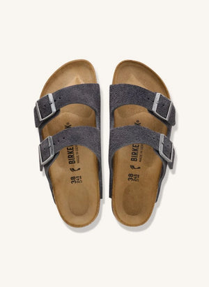 BIRKENSTOCK - Arizona Suede Sandal | Dark grey