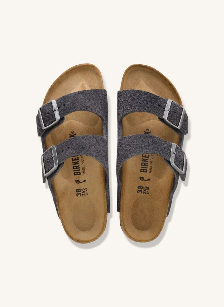 BIRKENSTOCK - Arizona Suede Sandal | Dark grey