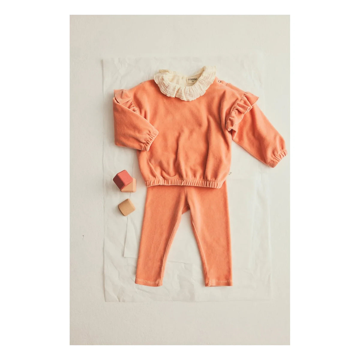 Cozmo - Heidi Velvet Organic Cotton Sweatshirt | Peach