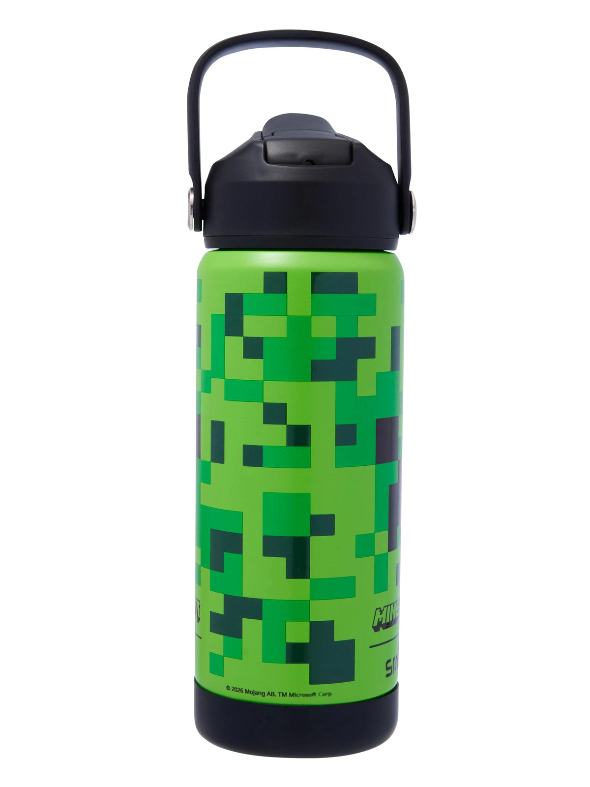 Smiggle - Minecraft Stainless Steel 550ML Water Bottle with Hidden Straw