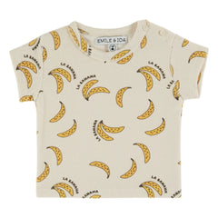 Emile et Ida - Organic Cotton Banana Sponge T-Shirt | Cream