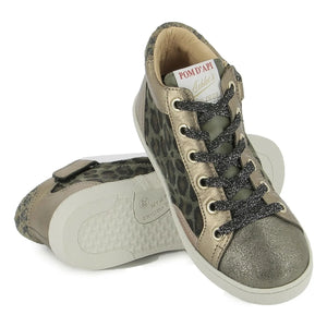 Pom d'Api - Top Touch Lace Leopard Sneaker | Gold