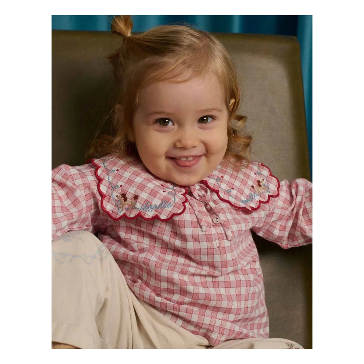 Gingersnaps - Gracia Checkered Baby Blouse | Red