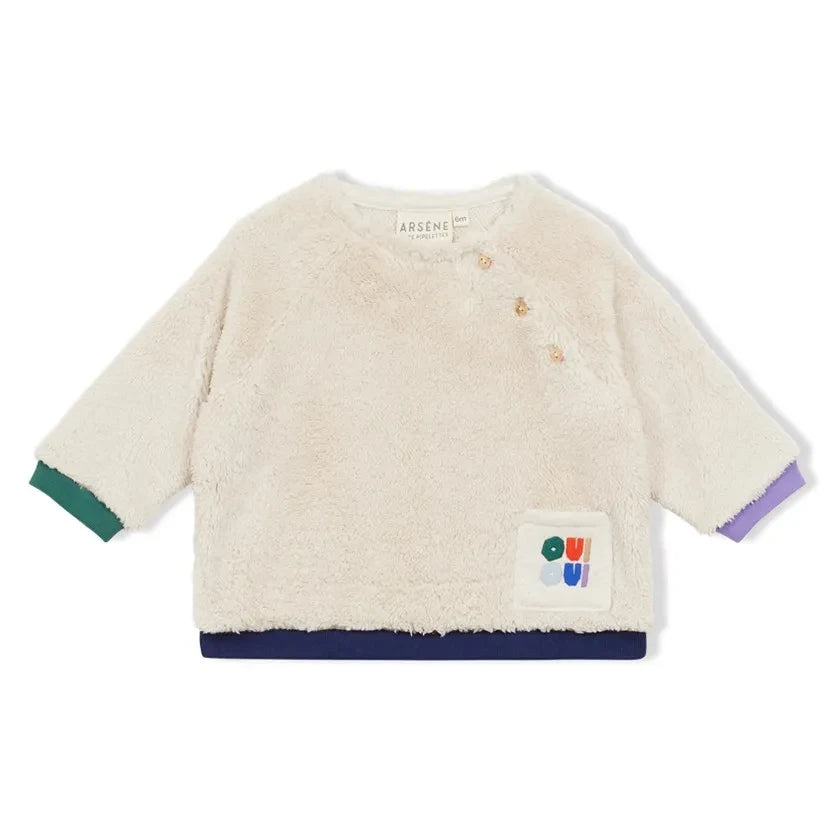 Arsène et Les Pipelettes - Organic Cotton Sherpa-Style Sweatshirt | Beige